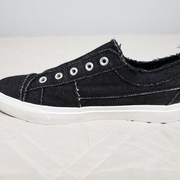 Corkys Babalu Canvas Laceless Slip-On Sneakers Black Women's Size 8 NWT - Picture 2 of 10